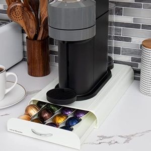 Mind Reader Anchor Coffee Pod Storage Drawer for 50 Nespresso Capsules, White